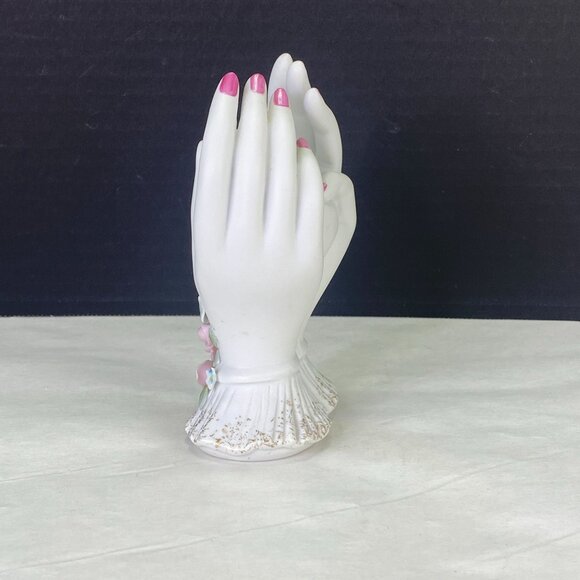 Vintage Lefton Hands Ring Holder Vase - Picture 6 of 11
